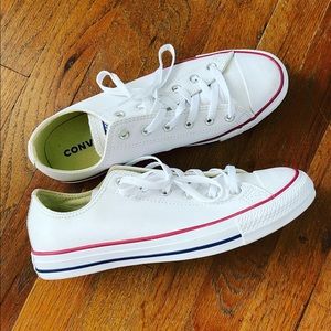 White Leather Converse Sneakers